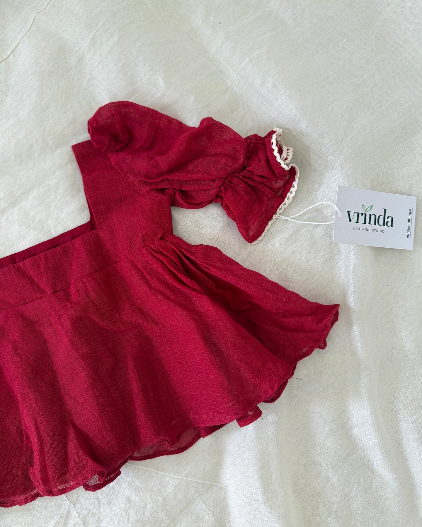Paint It Red Embroidered Dress