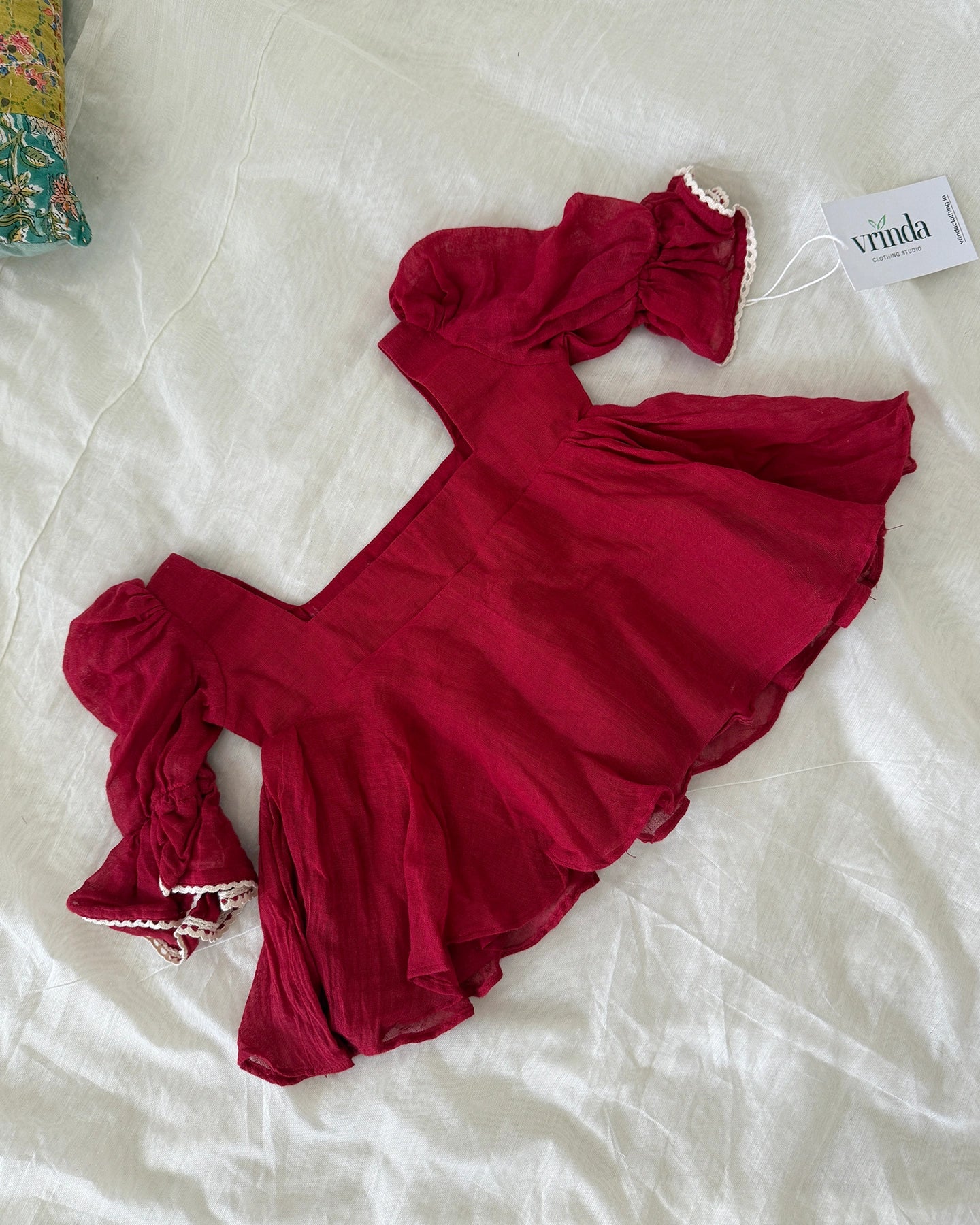 Paint It Red Embroidered Dress