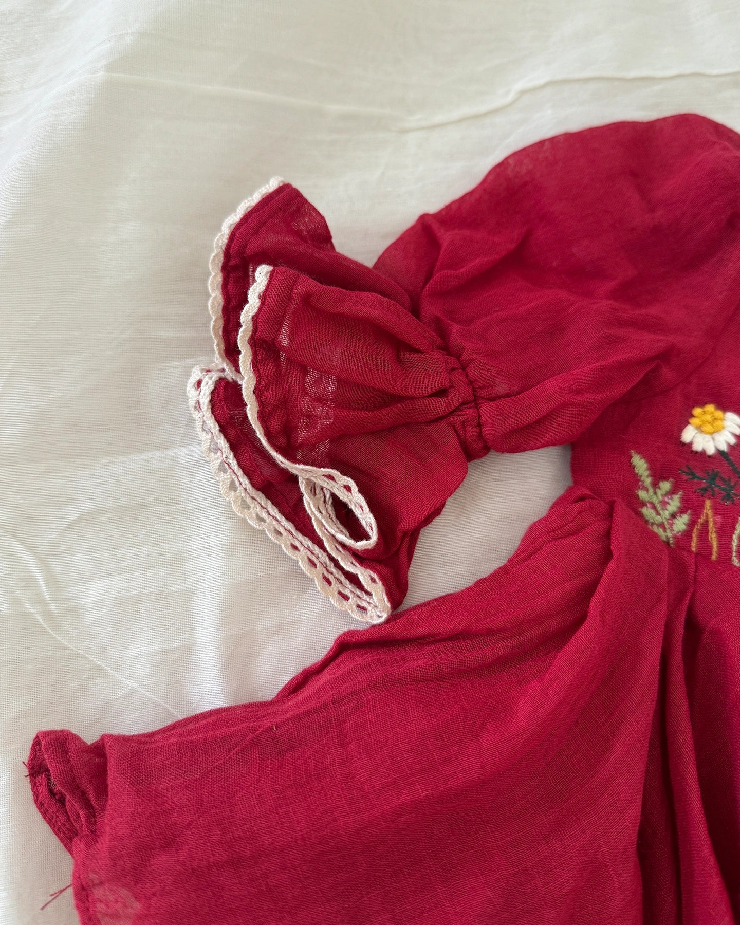 Paint It Red Embroidered Dress