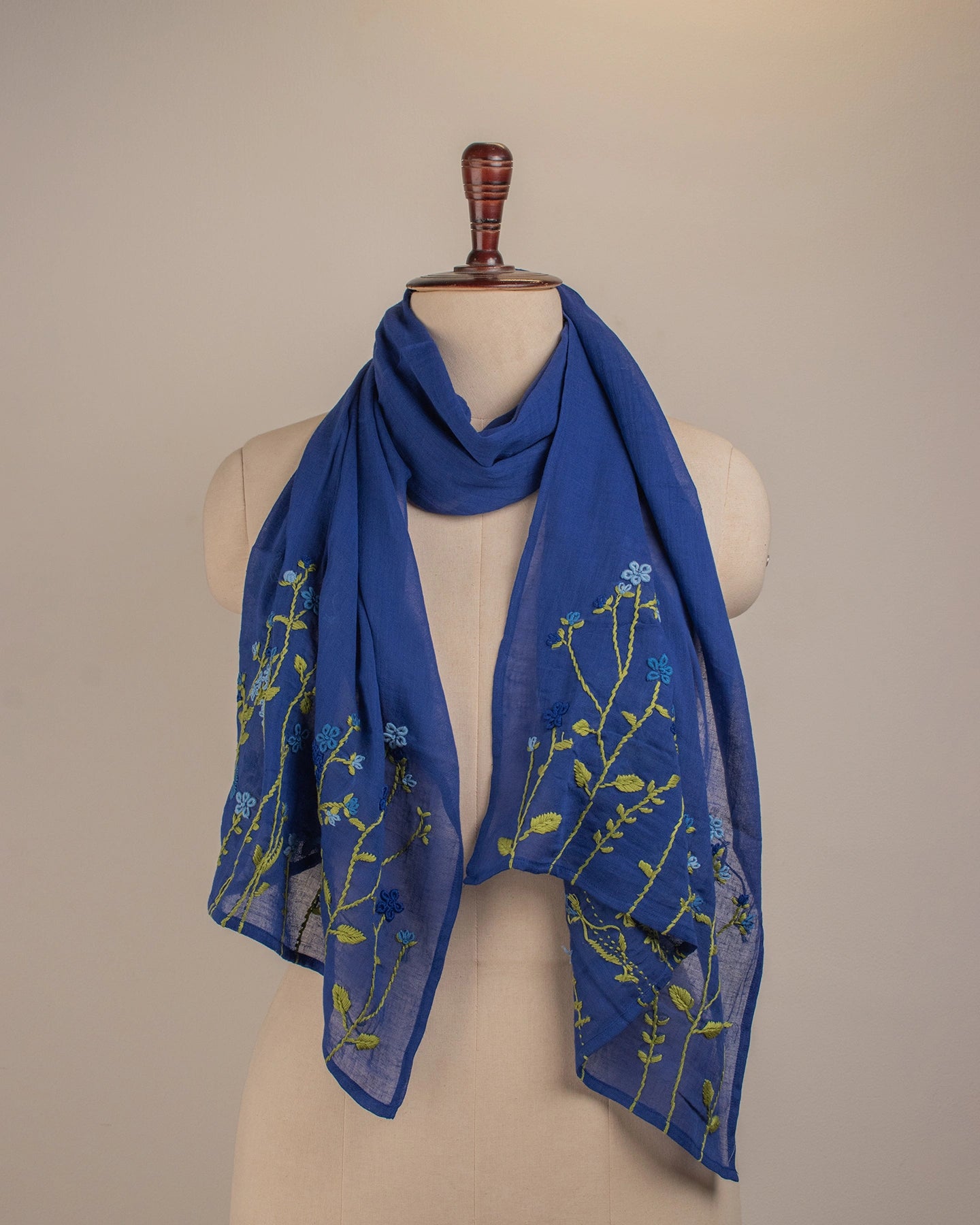 Royal Blue Shrubs Stole