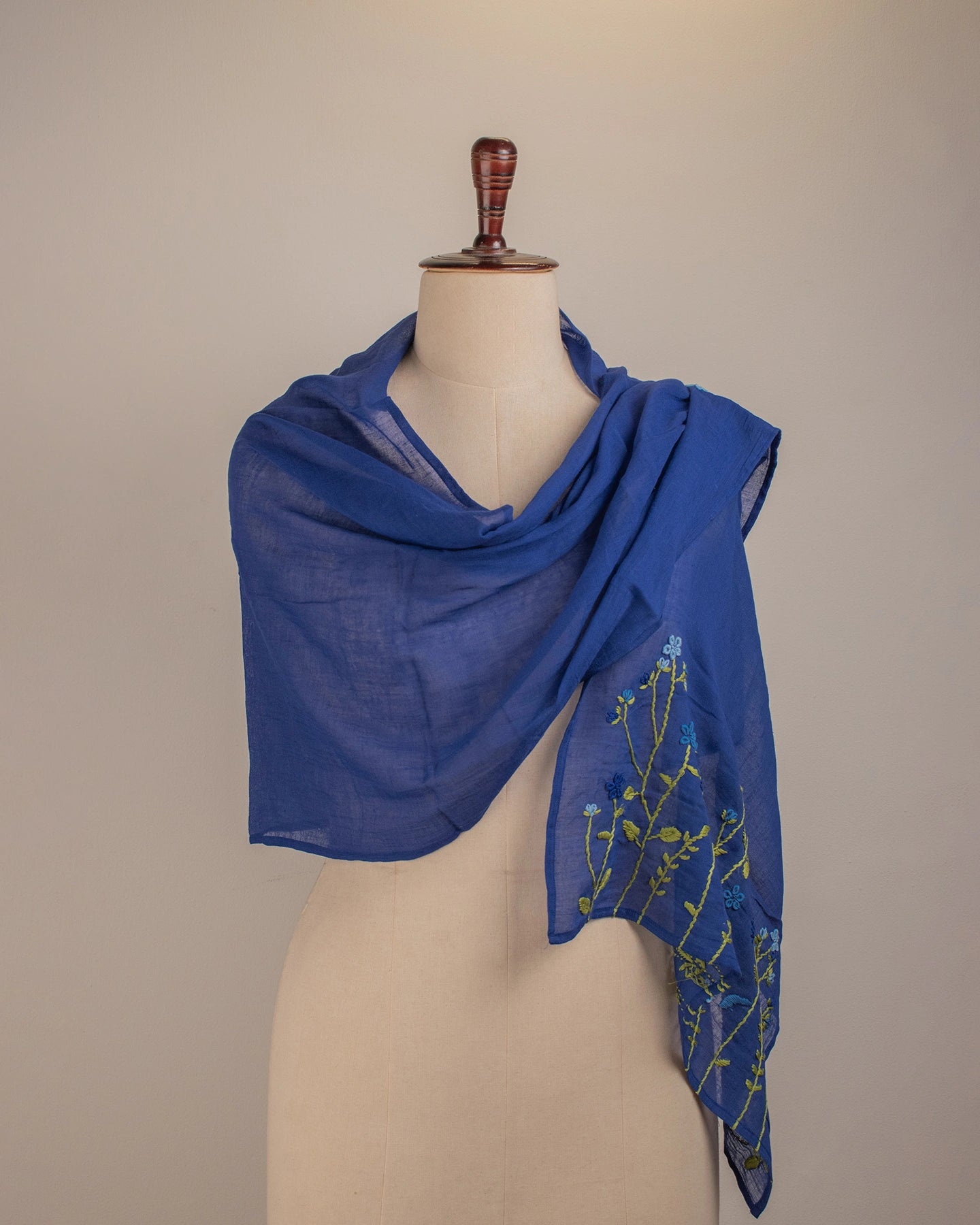 Royal Blue Shrubs Stole