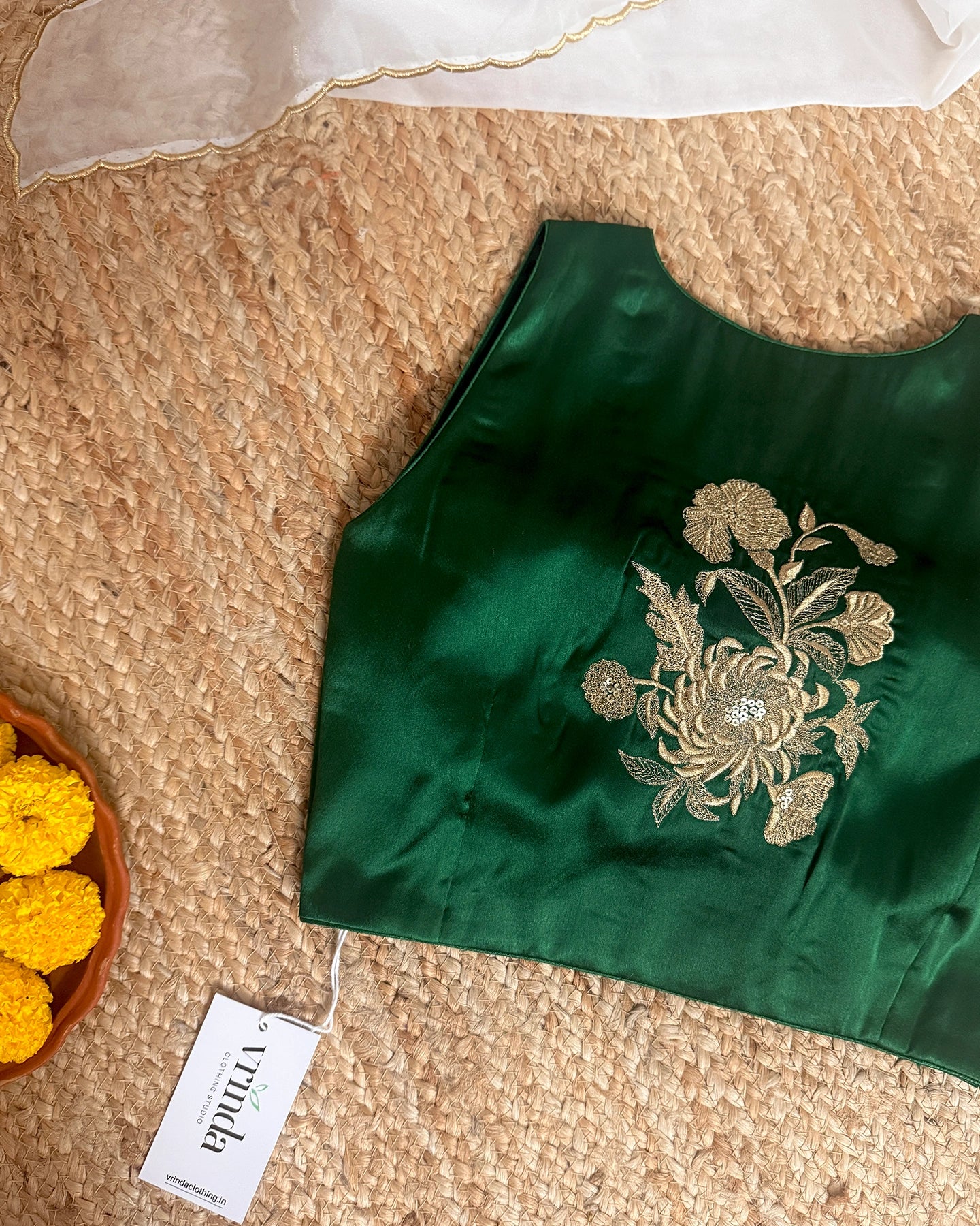 Satin Emerald Blouse