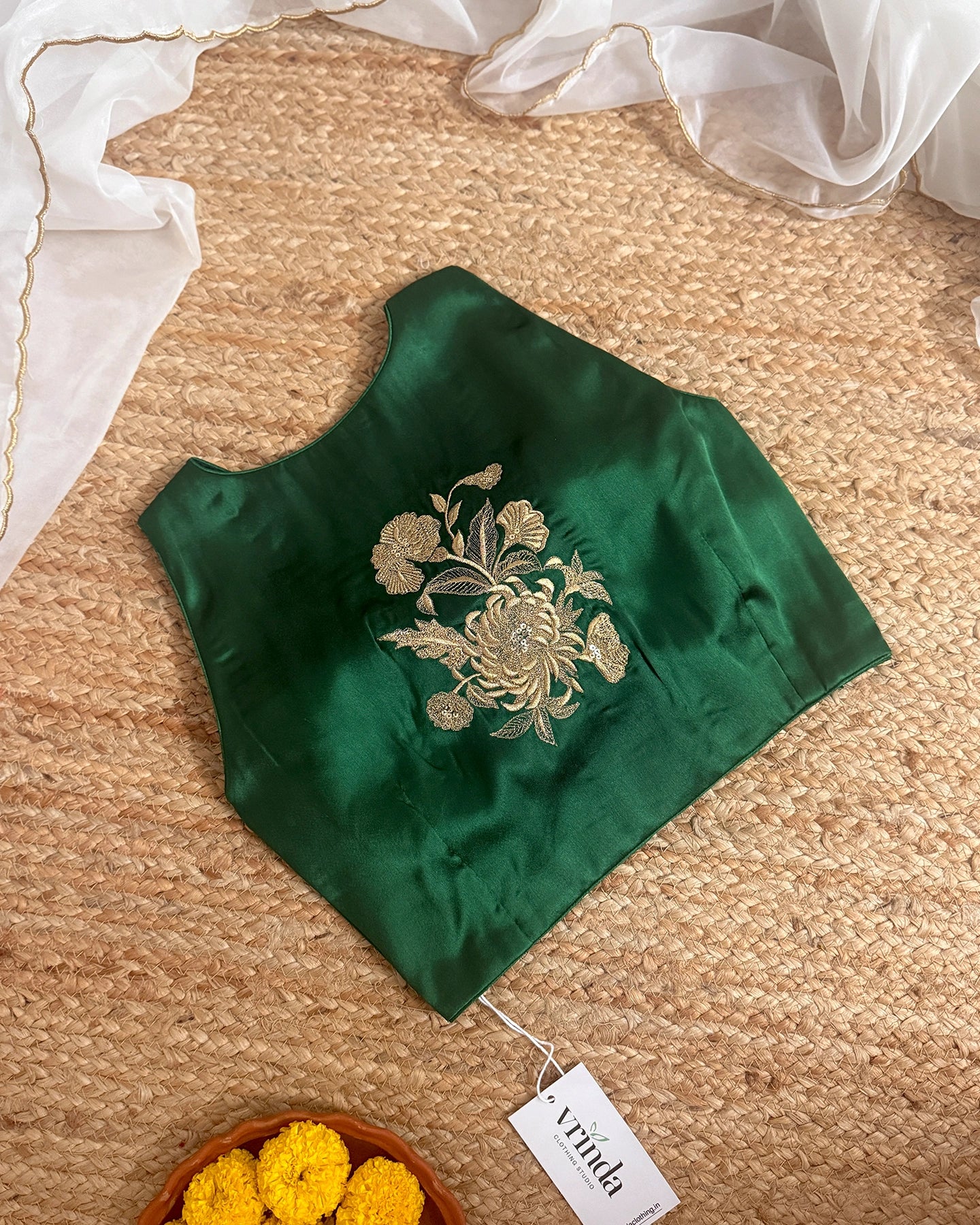 Satin Emerald Blouse