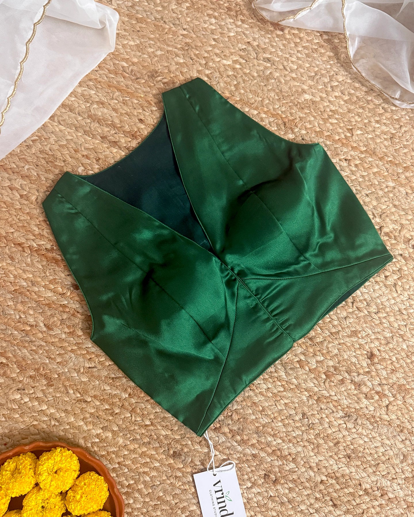 Satin Emerald Blouse