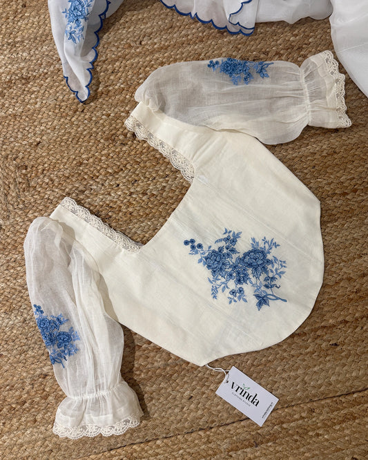 Blue Summer Saree Blouse Combo