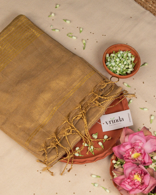 Swargini Antique Gold Handwoven Saree