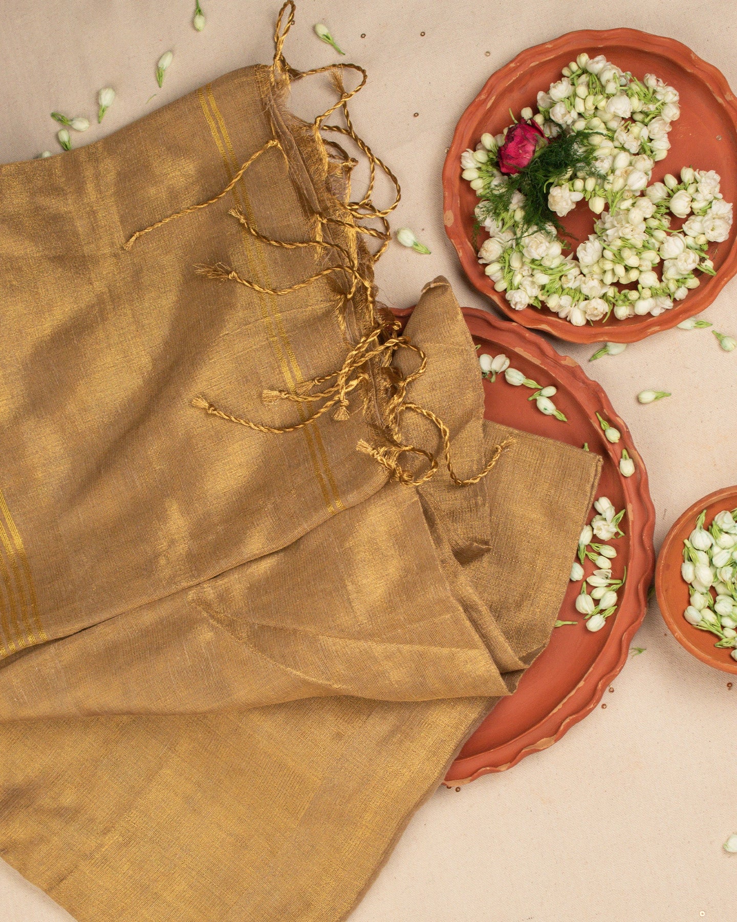 Swargini Antique Gold Handwoven Saree