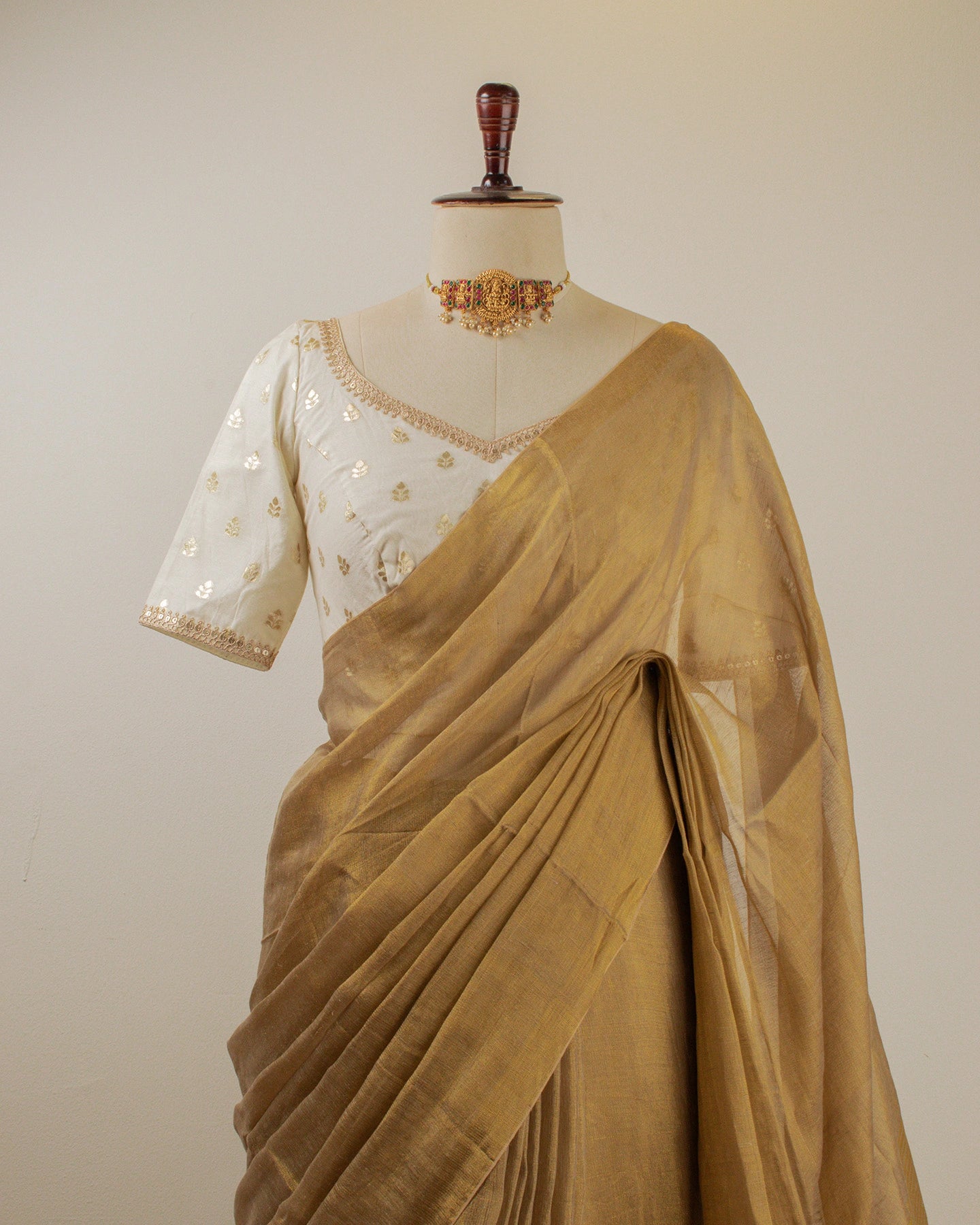 Swargini Antique Gold Handwoven Saree