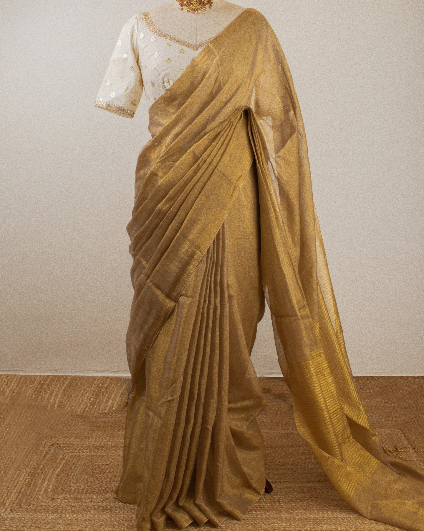 Swargini Antique Gold Handwoven Saree