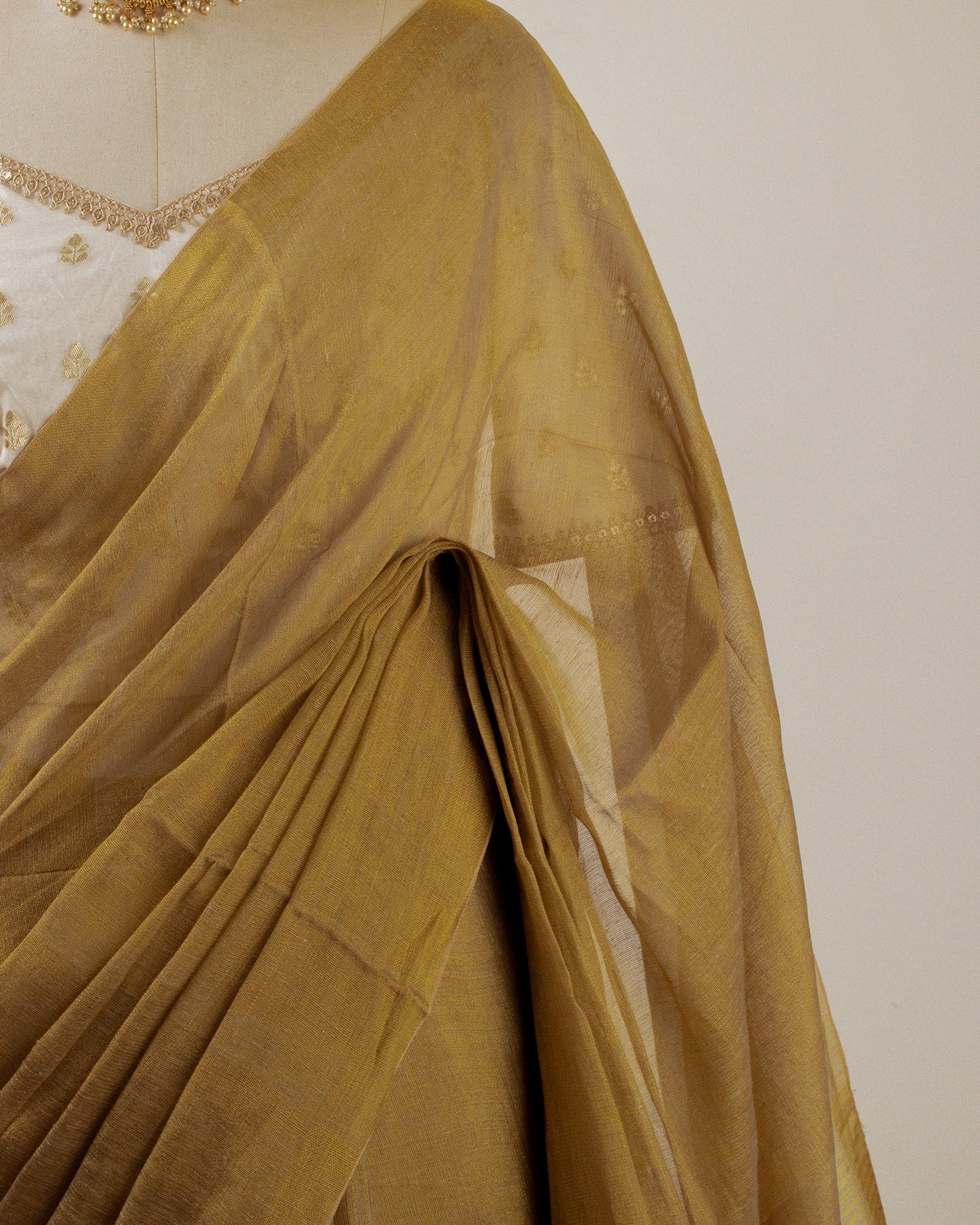 Swargini Antique Gold Handwoven Saree