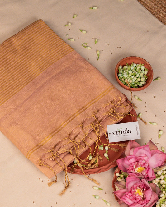 Swargini Rose Gold Handwoven Saree