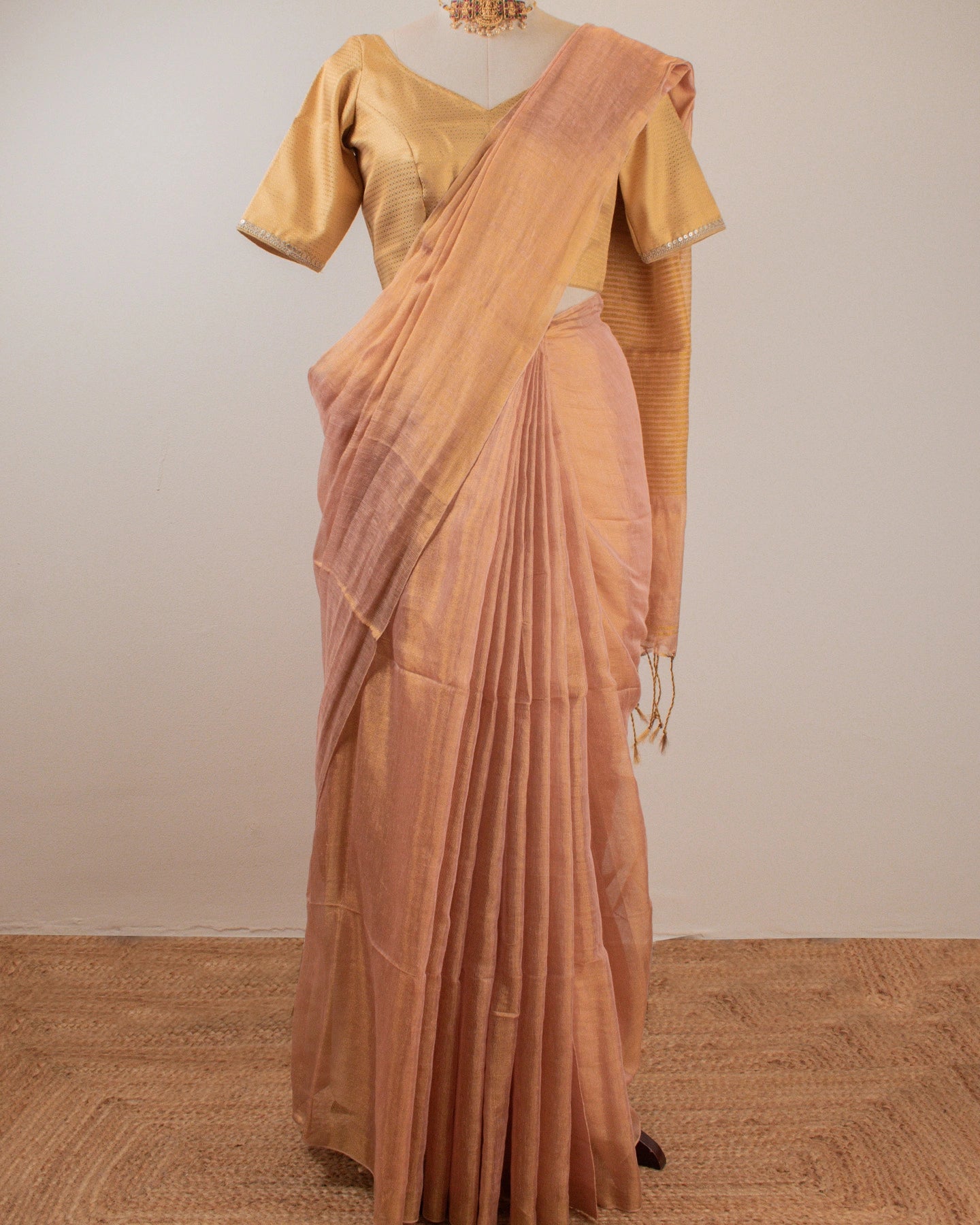 Swargini Rose Gold Handwoven Saree