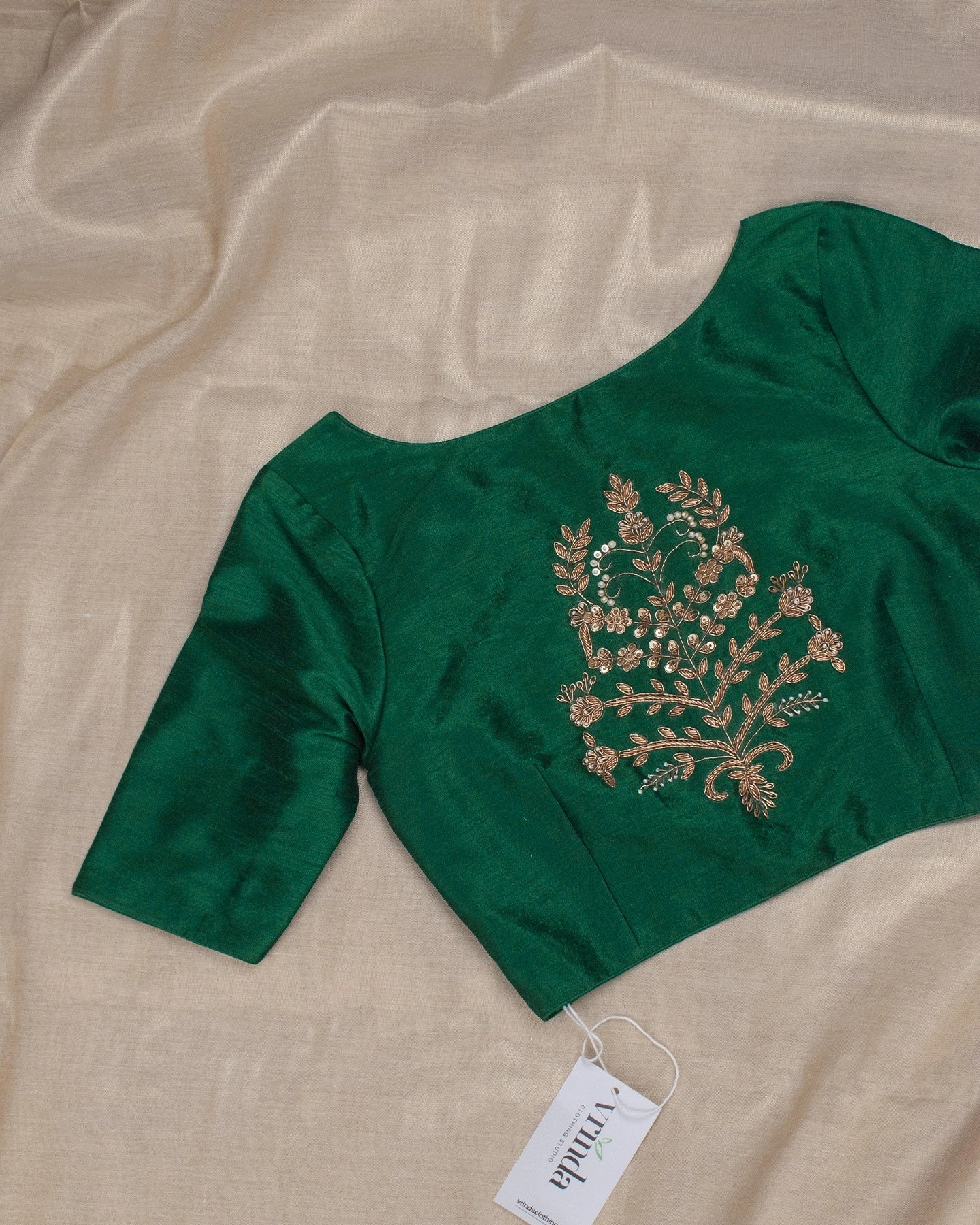 Tanjore Green Blouse