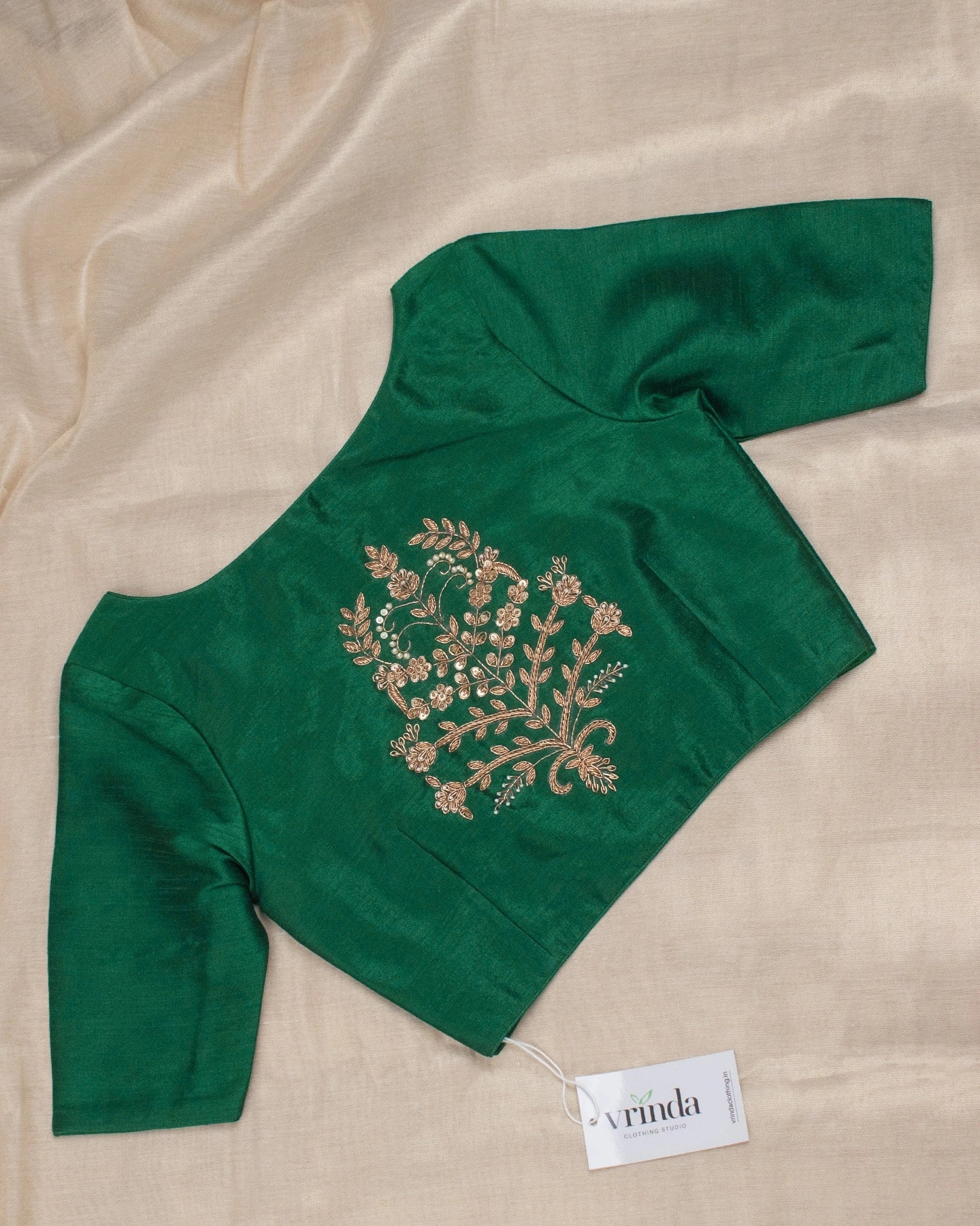 Tanjore Green Blouse