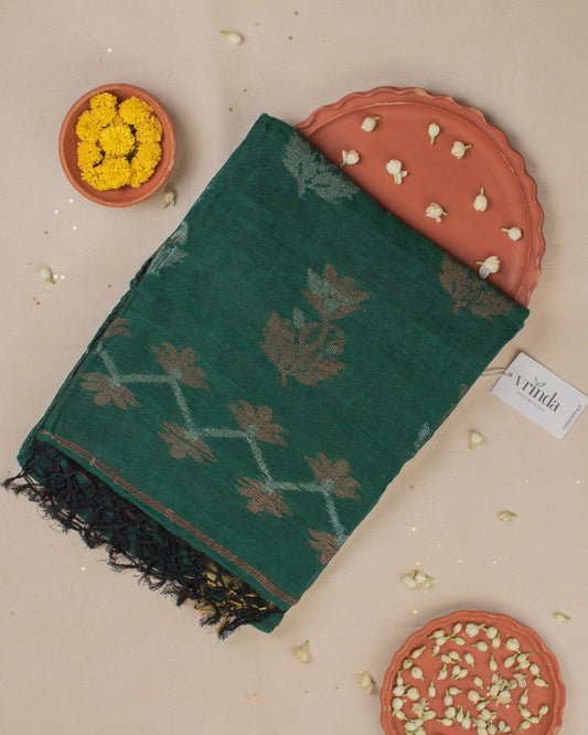 Tulip Floral Green Saree