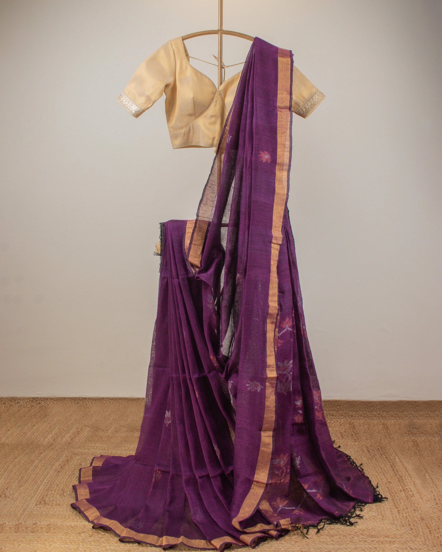 Tulip Floral Purple Saree