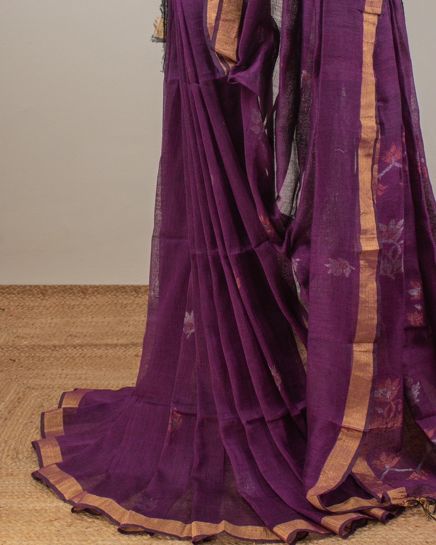 Tulip Floral Purple Saree