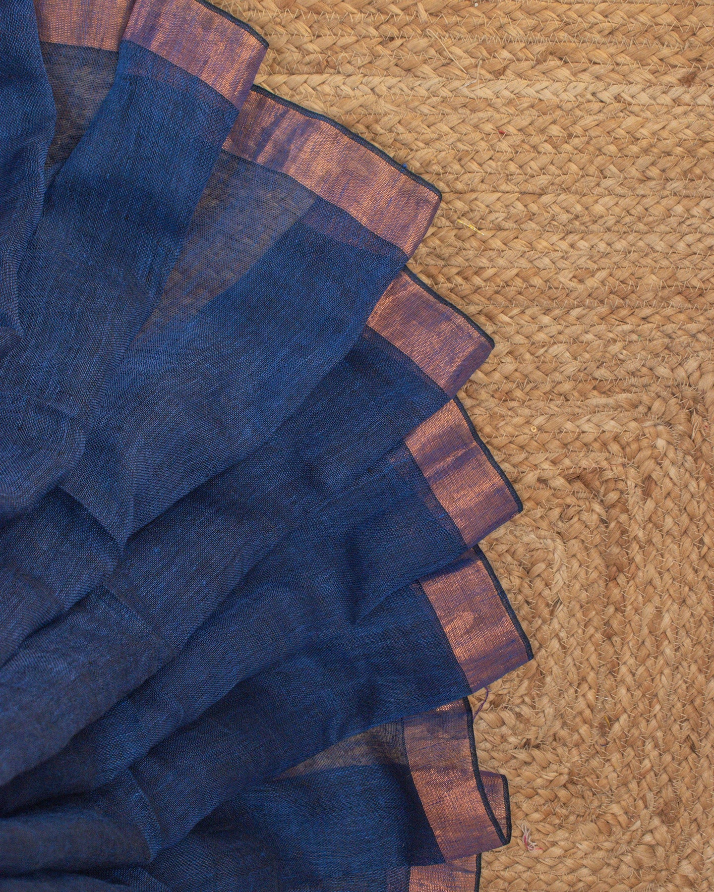 Tulip Indigo Linen Saree