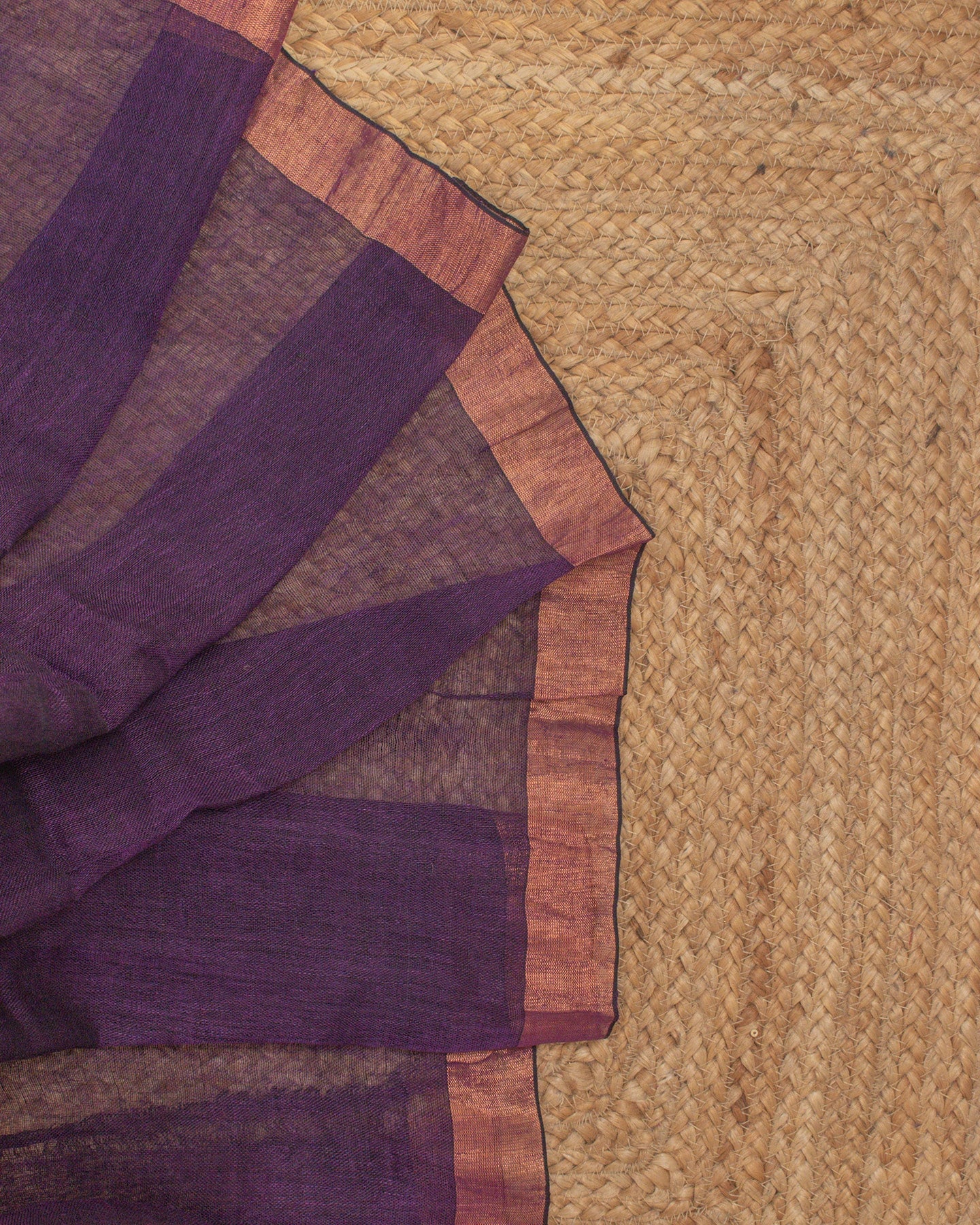 Tulip Purple Linen Saree