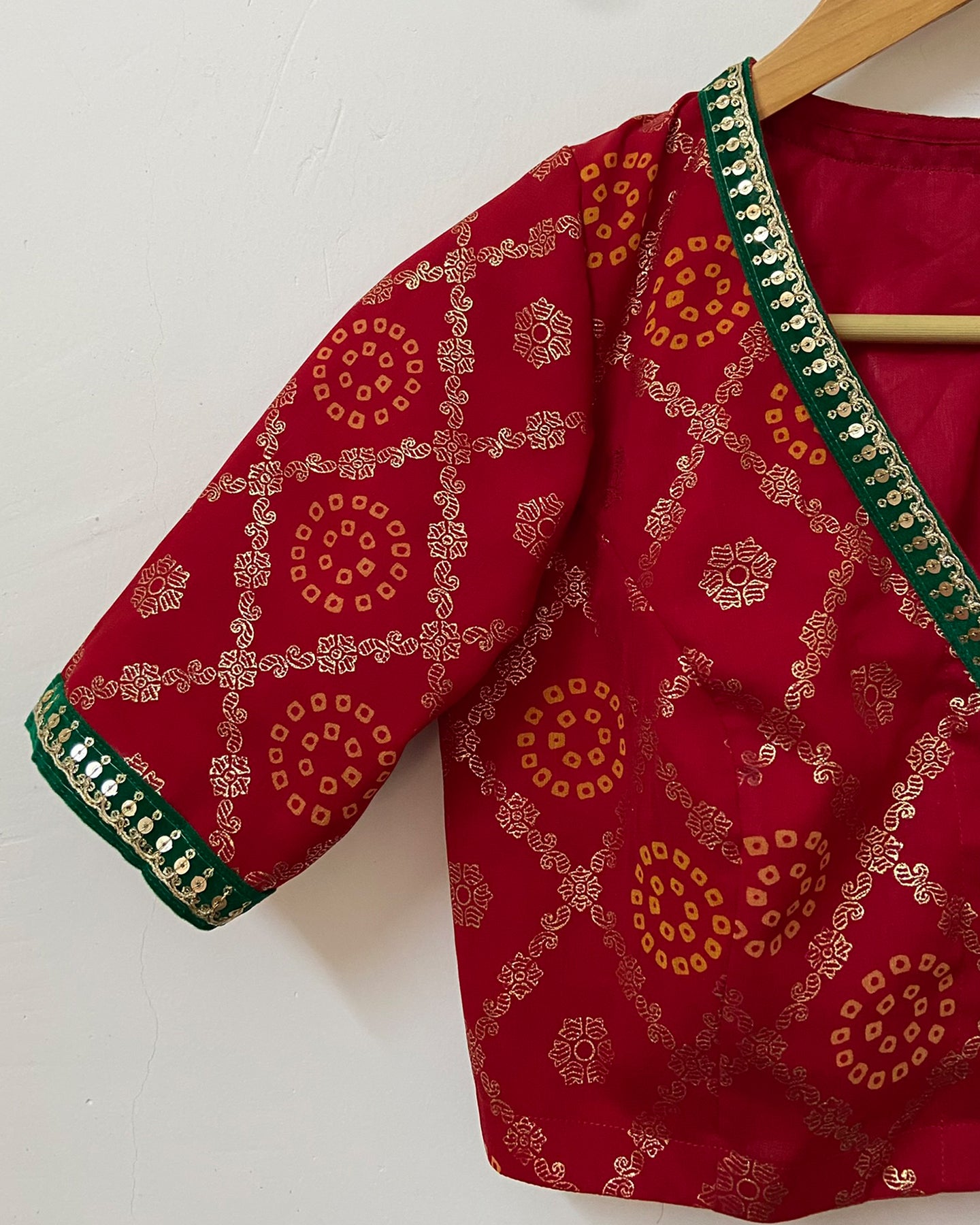 Bandhini Sage Blouse