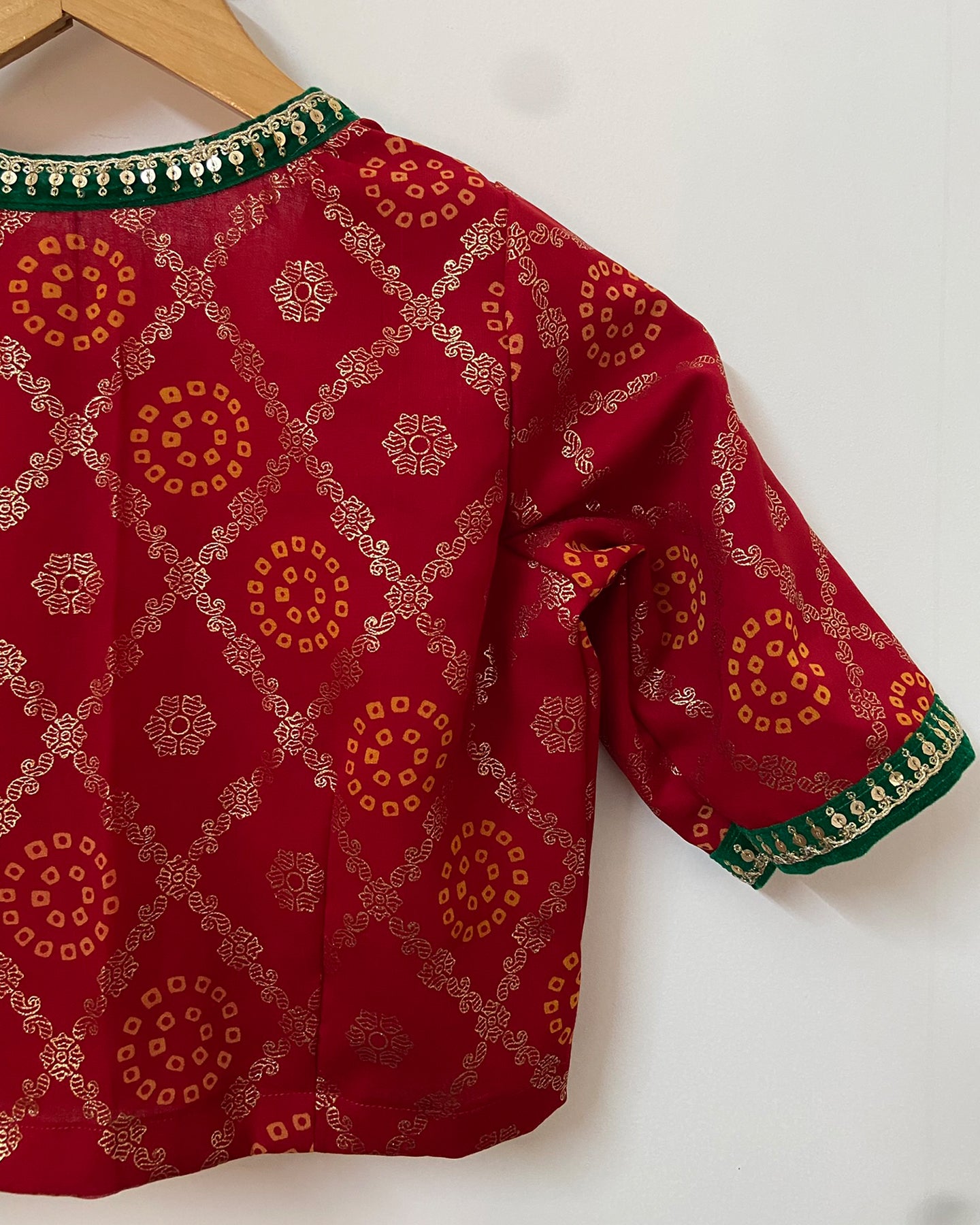 Bandhini Sage Blouse