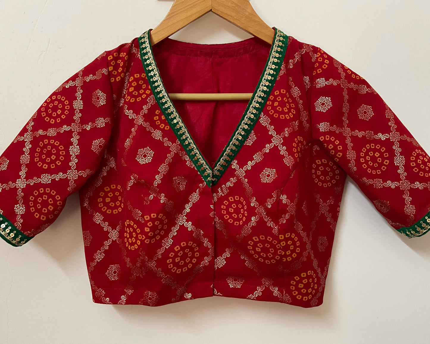Bandhini Sage Blouse