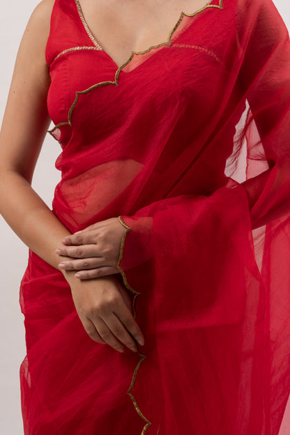 Minar Red Saree