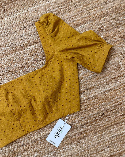 Mustard Square Blouse