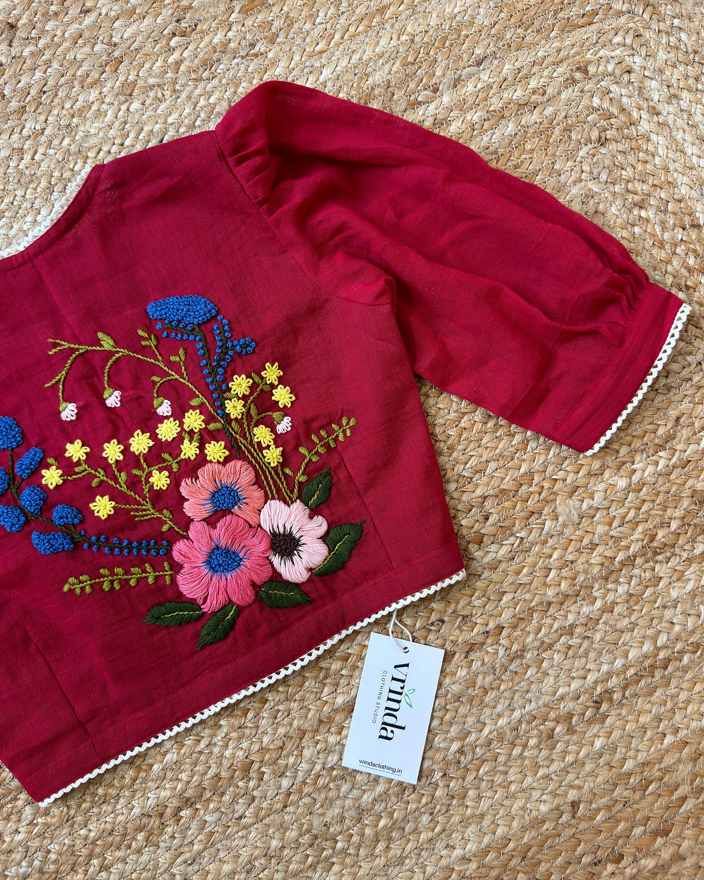 Crimson Bouquet Blouse – Vrinda Clothing