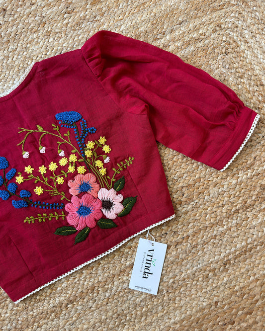 Crimson Bouquet Blouse