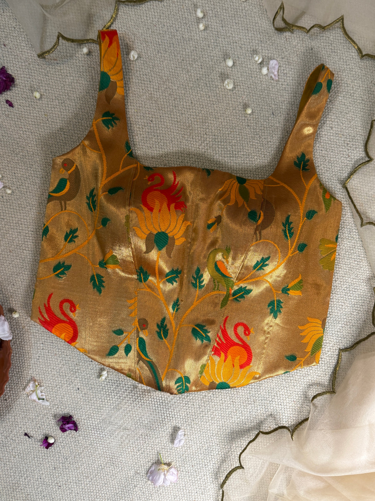 Peela paithani Corset