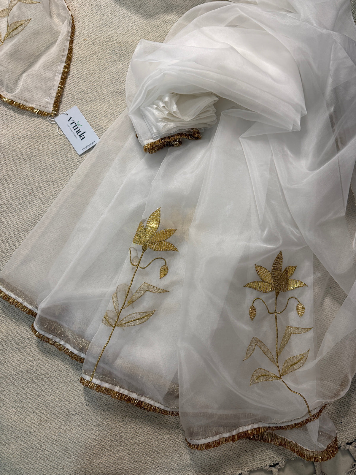 Sweta Padma Zari Saree