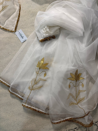 Sweta Padma Zari Saree