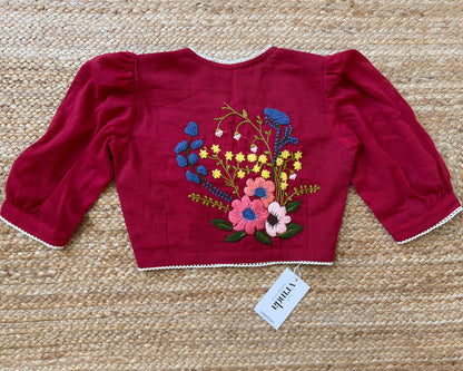 Crimson Bouquet Blouse