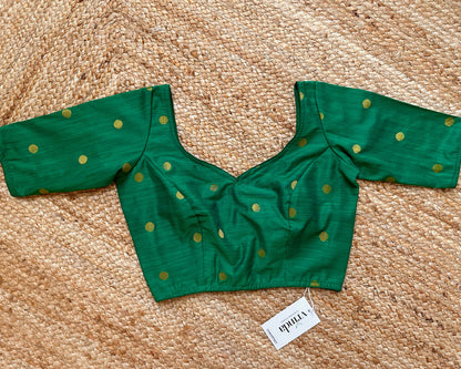 Gold Polka Emerald Blouse