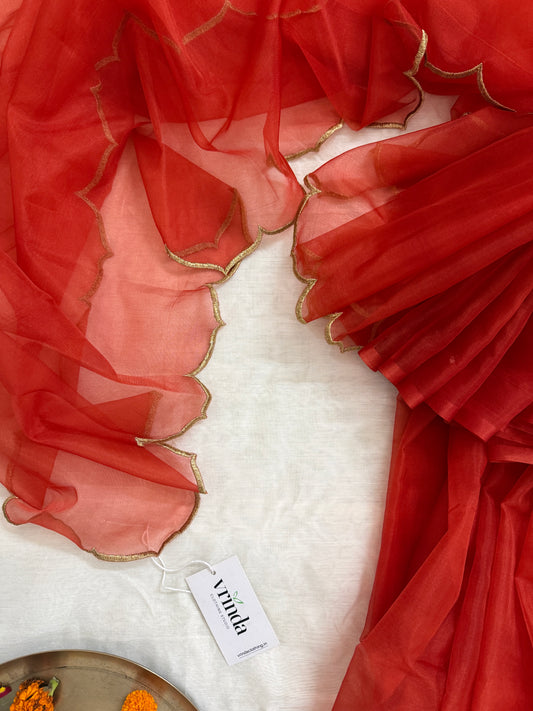 Minar burnt orange Saree