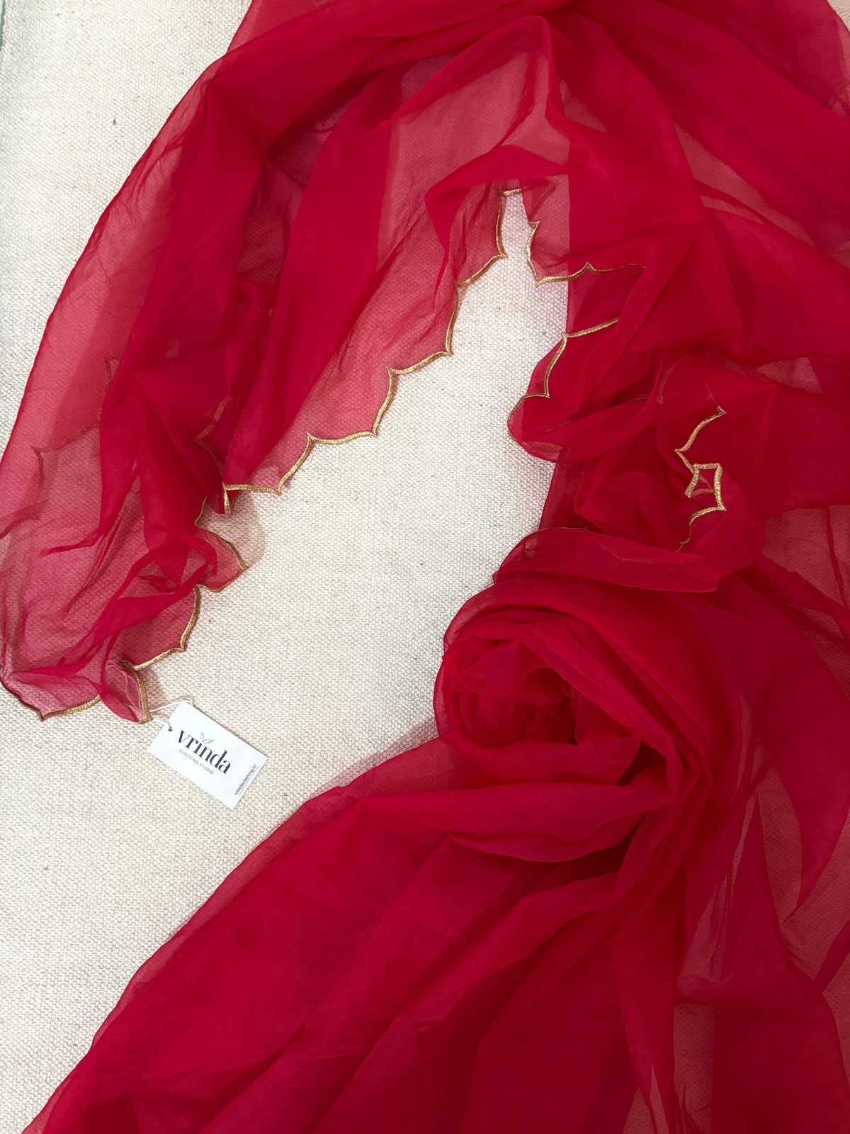 Minar Red Saree