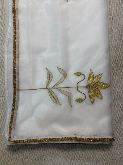 Sweta Padma Zari Saree