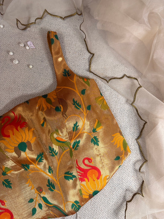 Peela paithani Corset