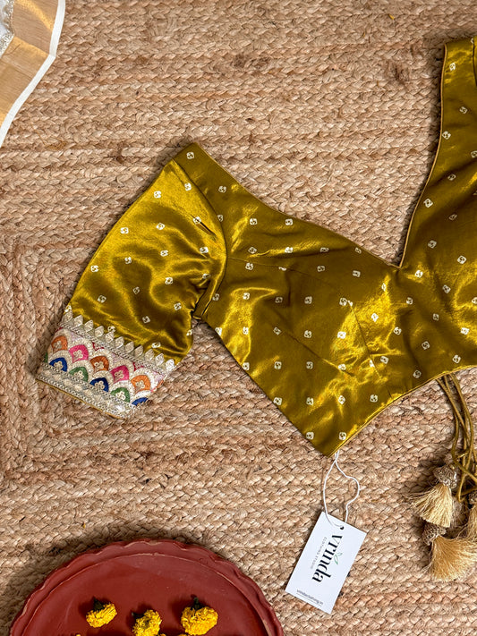 Mustard bandhej Blouse