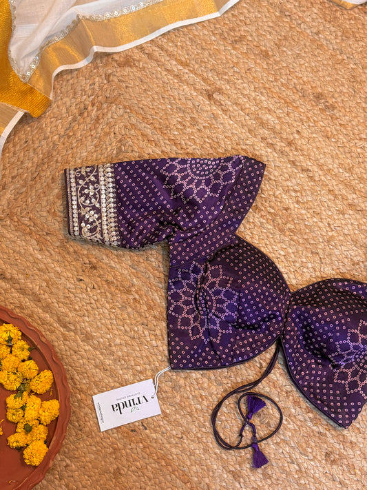 Purple bandhej Blouse