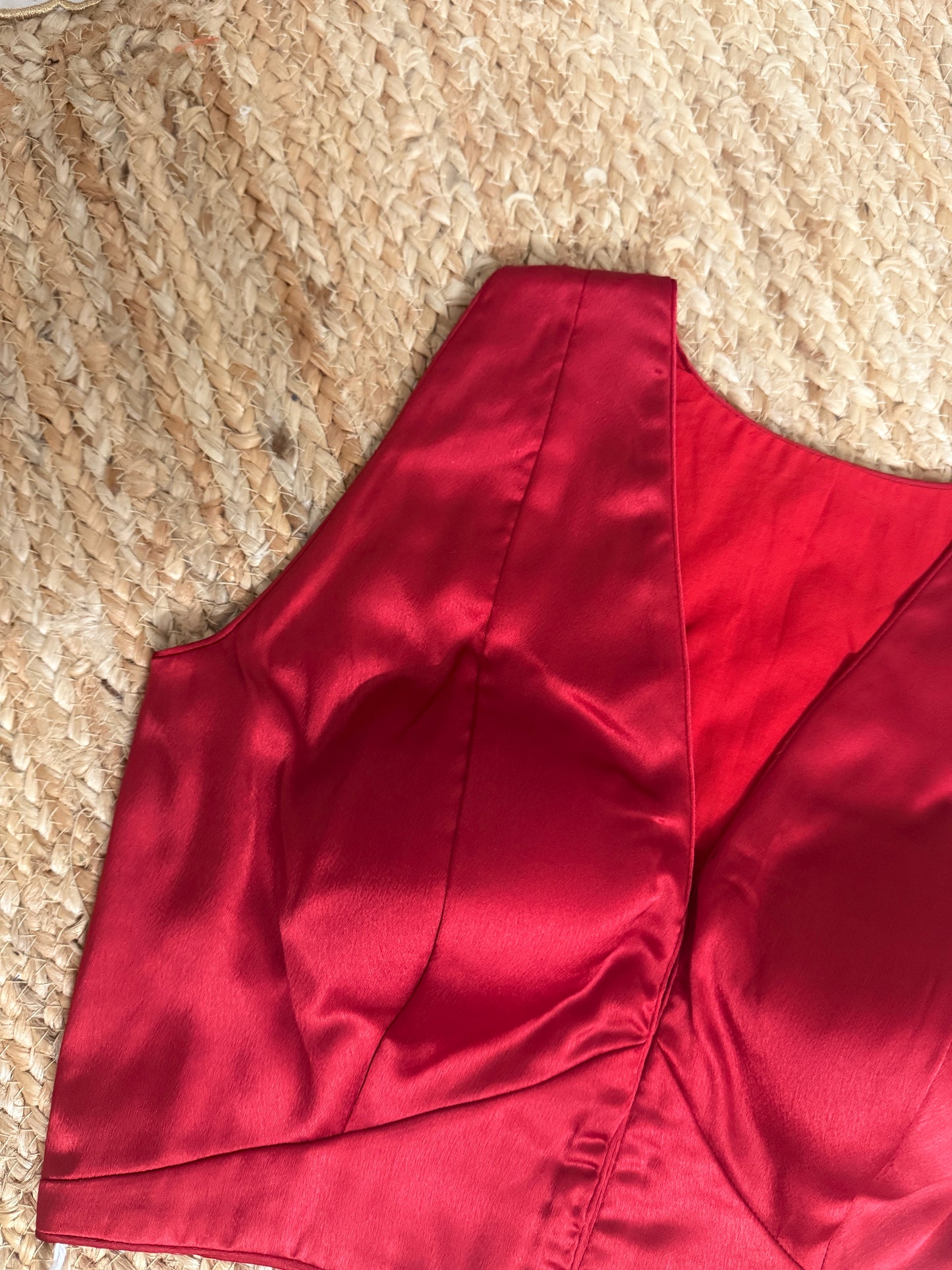 Satin coral red Blouse