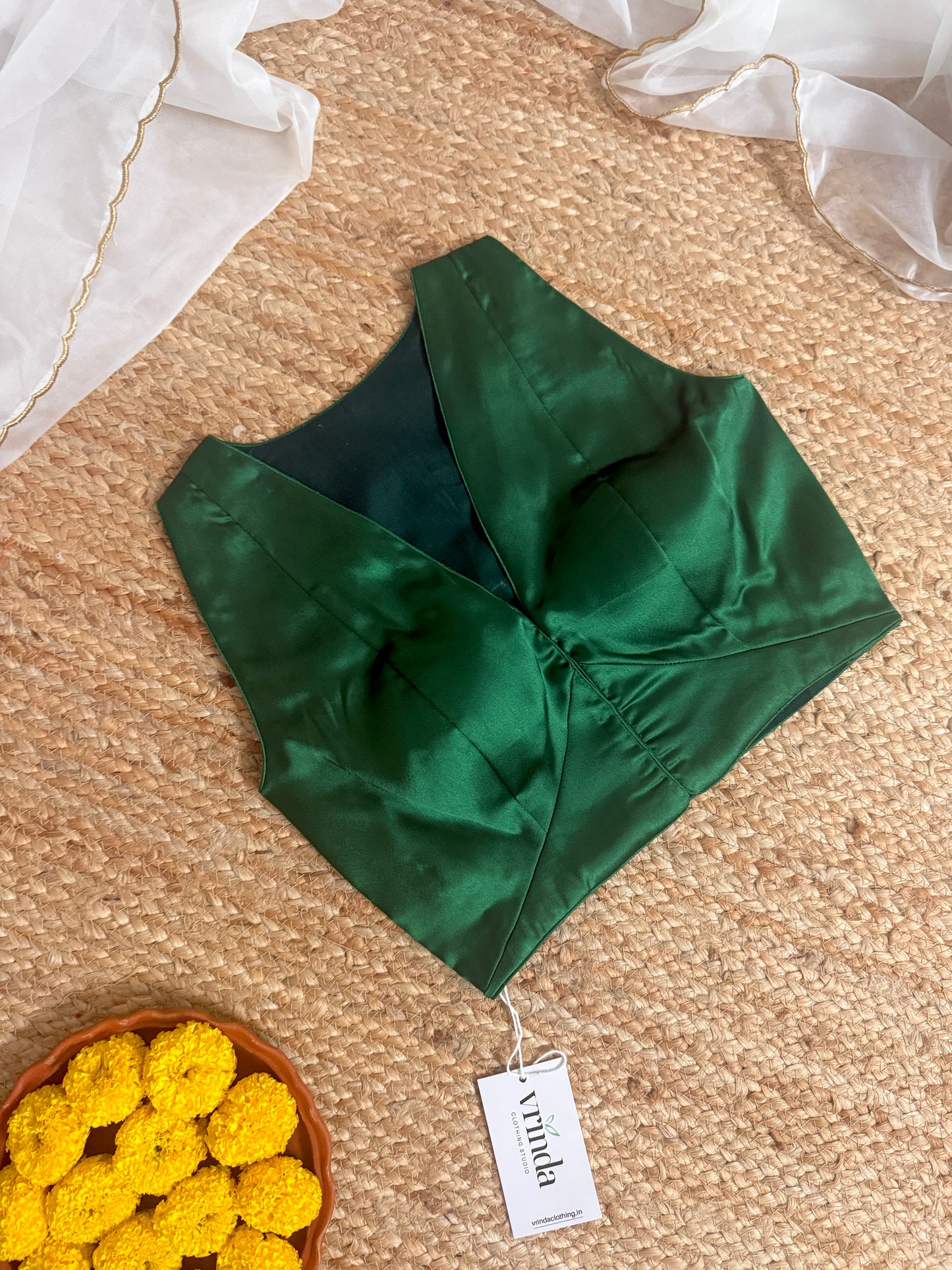 Satin emerald Blouse
