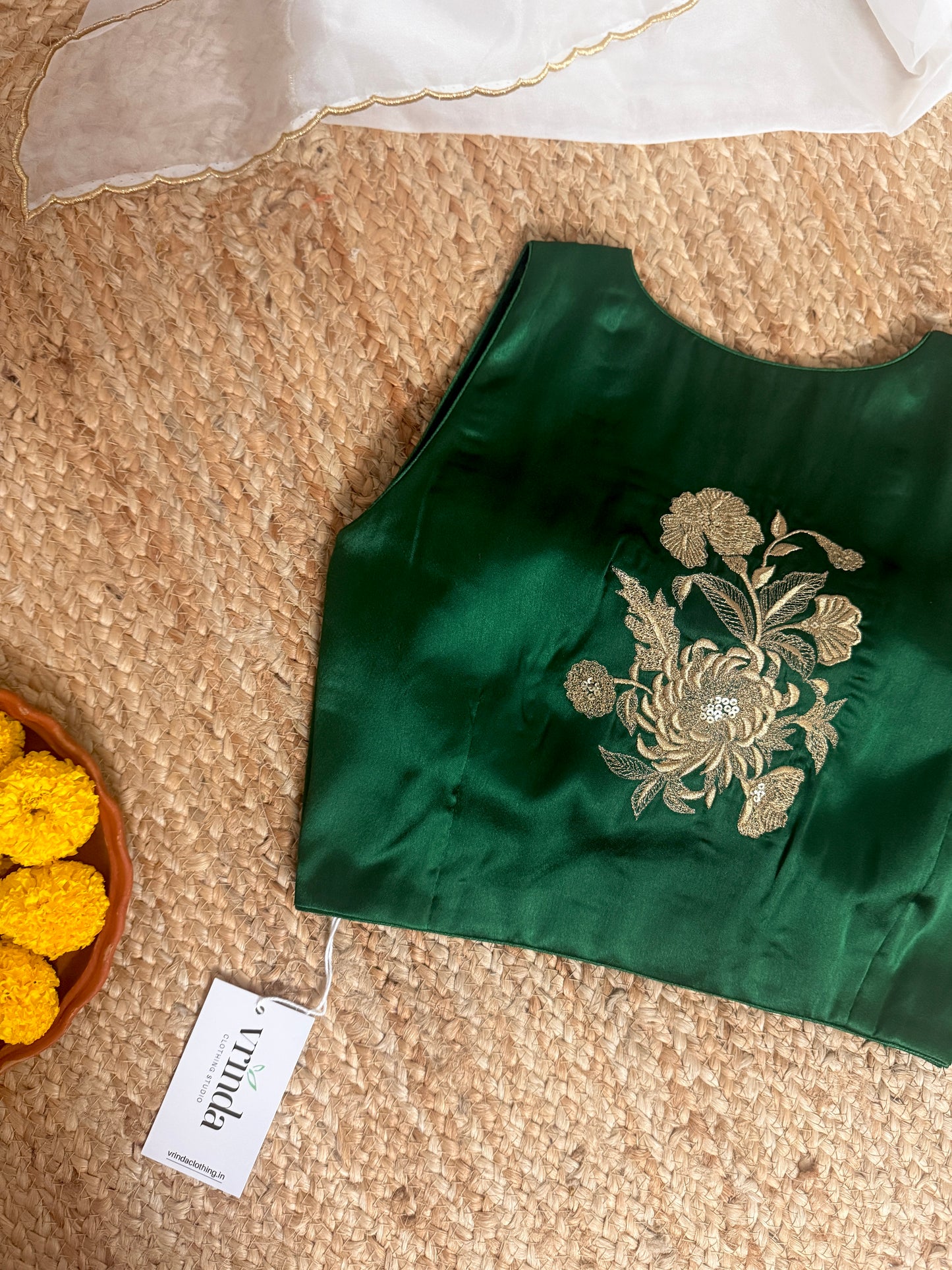 Satin emerald Blouse