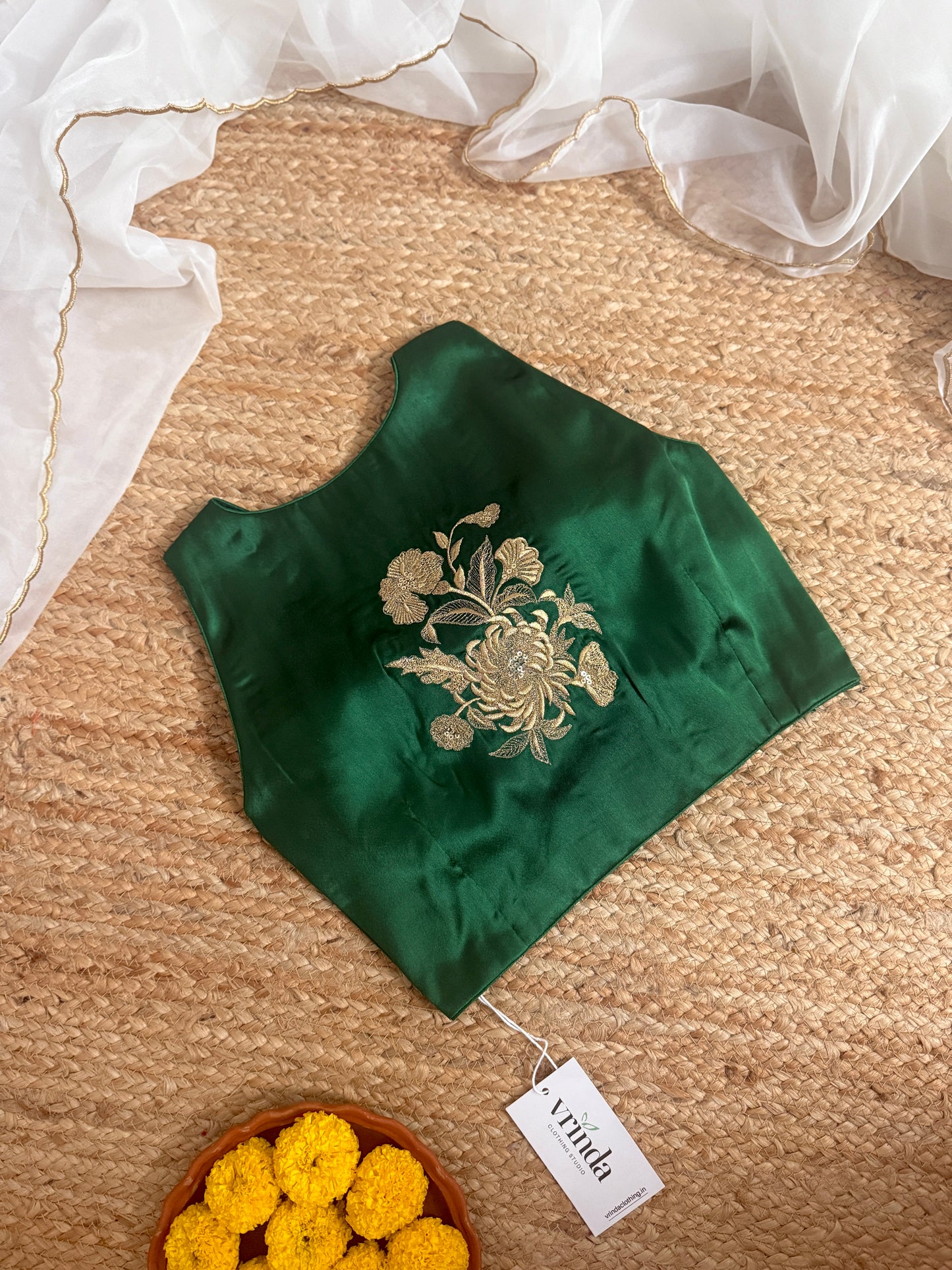 Satin emerald Blouse
