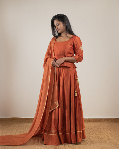Samarvi Rust Lehenga Set
