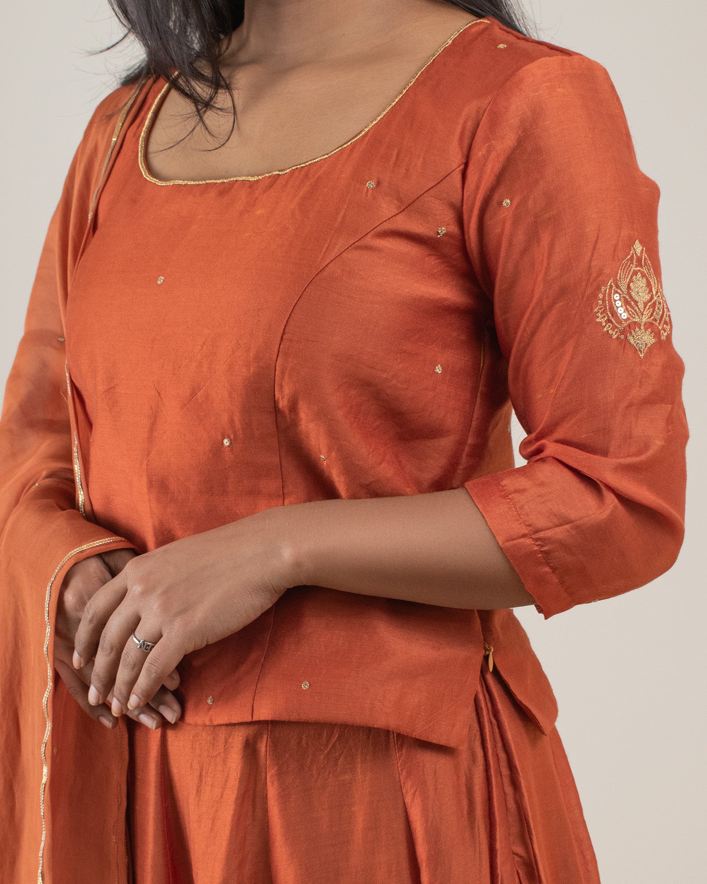 Samarvi Rust Lehenga Set