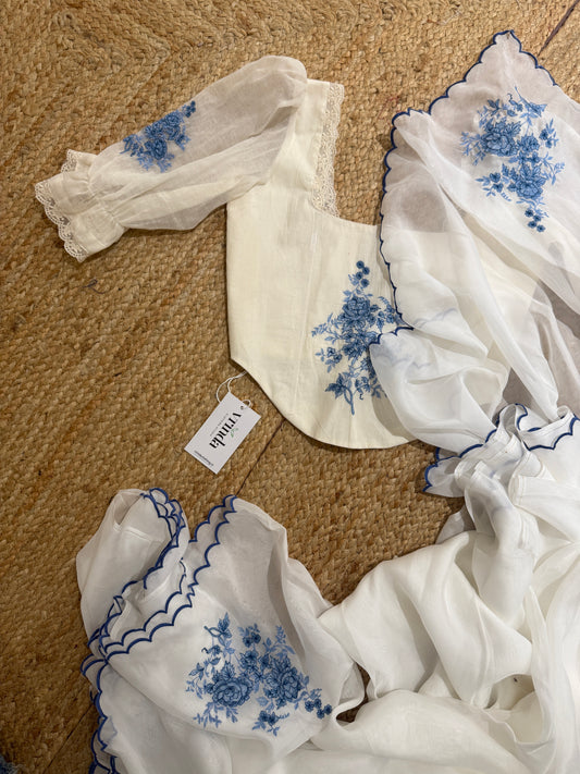 Vintage Summer Saree Blouse Combo