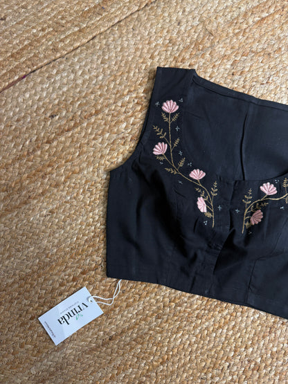 Wind Flower Black Blouse