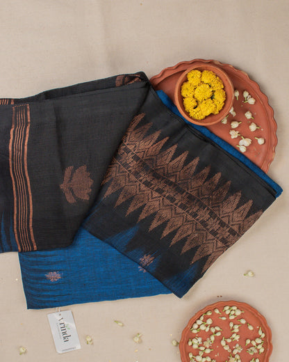 Irkal Neel Linen Saree